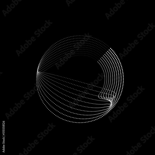Halftone dots in circle form. round logo . vector dotted frame . design element