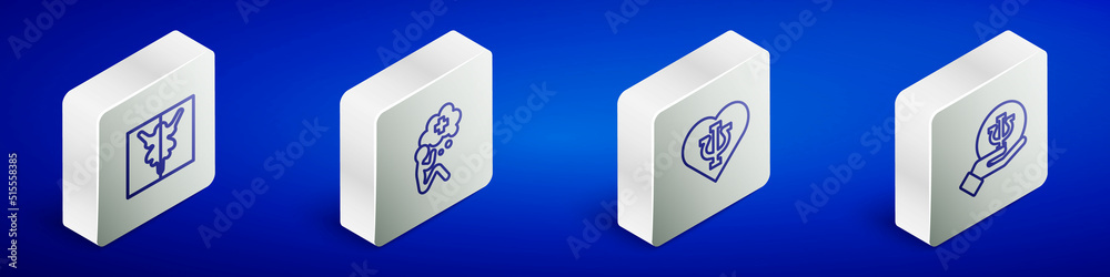 Set Isometric line Rorschach test, Helping hand, Psychology, Psi and icon. Vector Set Isometric line Rorschach test, Helping hand, Psychology, Psi and icon. Vector