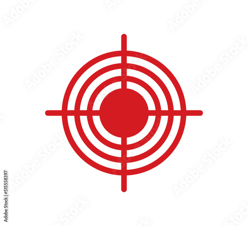 Pain point icon. Pain red circle mark. Target spot symbol for medical design. Concept killer for headaches, abdominal aches. Editable stroke. Vector illustration isolated on white background.