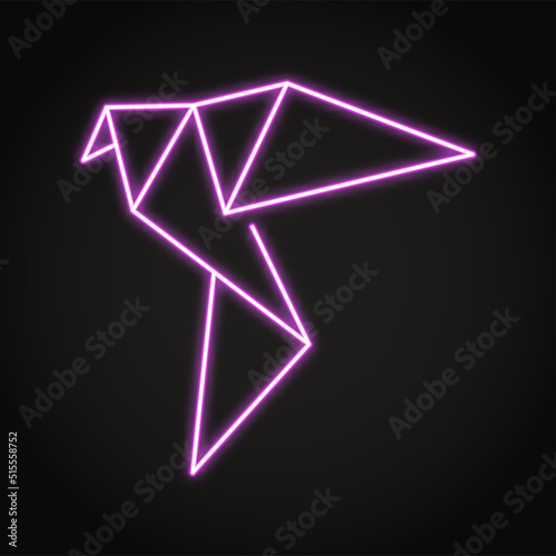 Origami neon icon in line style