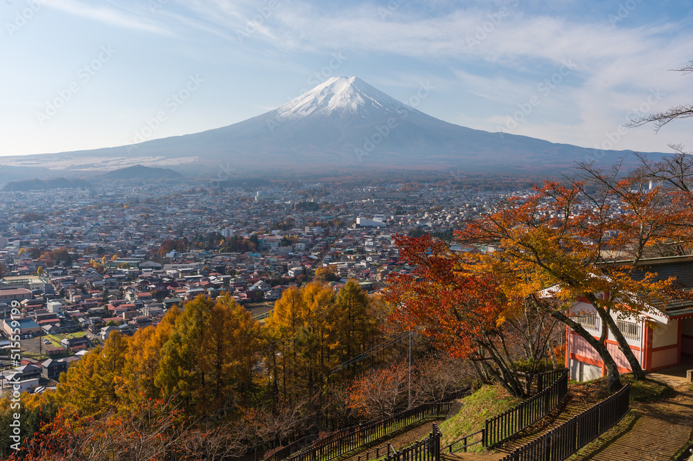 Beautiful autumn scene of Mt.Fuji-san in Arakura Sengen Shrine, Japan Beautiful autumn scene of Mt.Fuji-san in Arakura Sengen Shrine, Japan