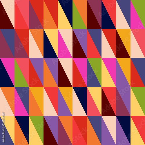 Abstract colorful right triangles seamless pattern