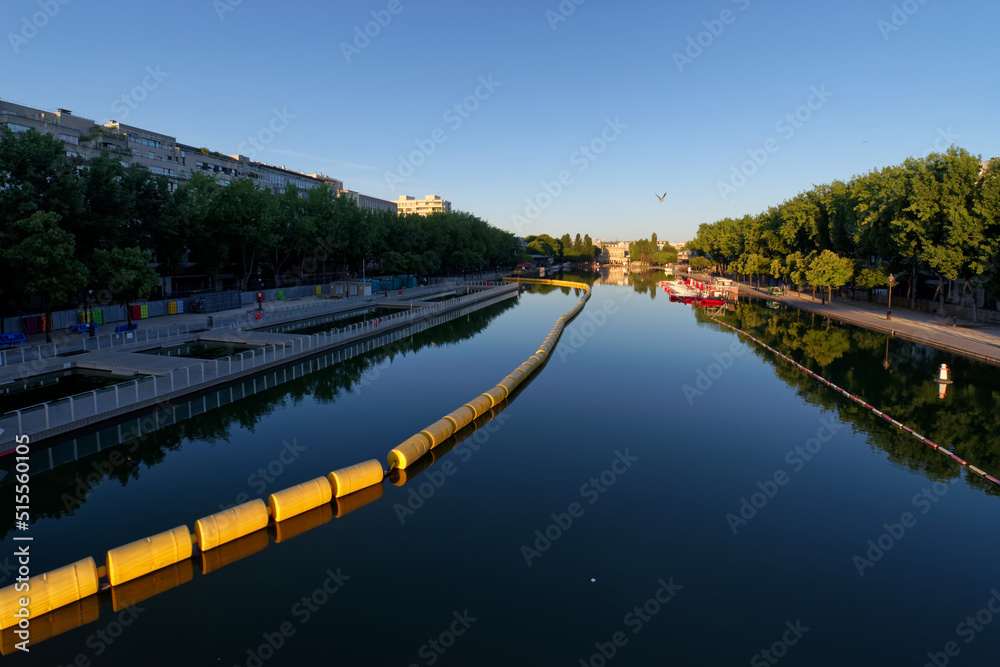 Fototapeta premium Pool of The Bassin de la Villette. Paris beach
