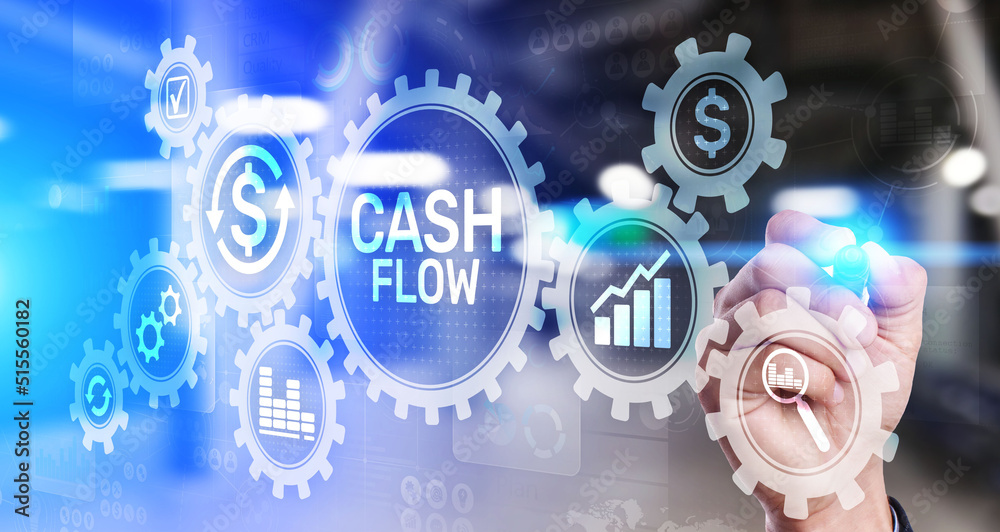 Cash flow button on virtual screen. Business Tehcnology concept. Cash flow button on virtual screen. Business Tehcnology concept.