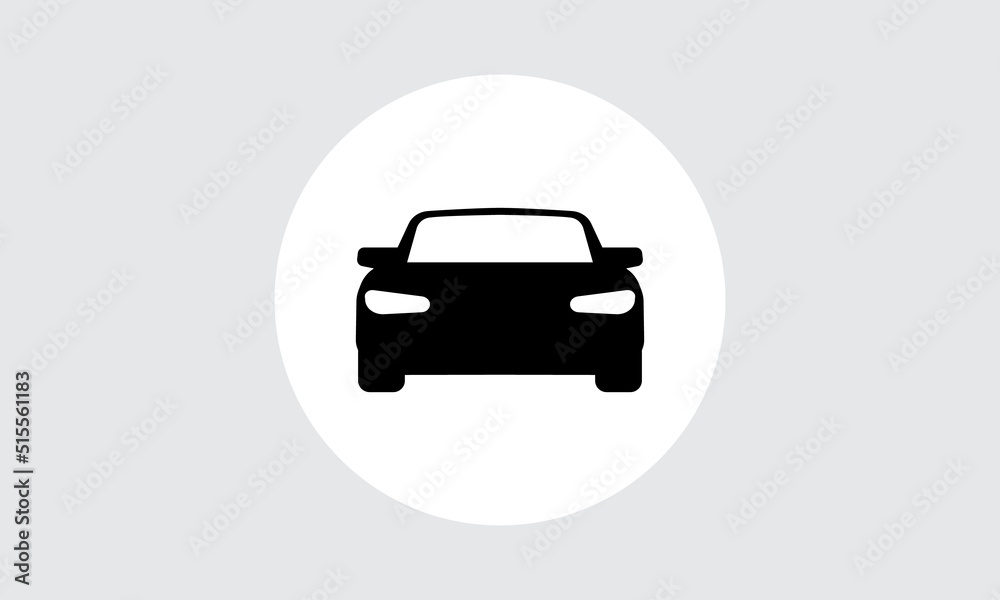 Car front view, flat simple icon transport concept. design element. Sign symbol Auto. Vector illustration isolated Car front view, flat simple icon transport concept. design element. Sign symbol Auto. Vector illustration isolated