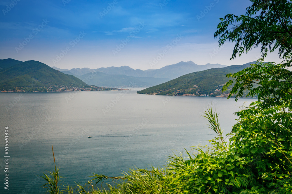 Beautiful view of the Bay of Kotor, also known as the Boka