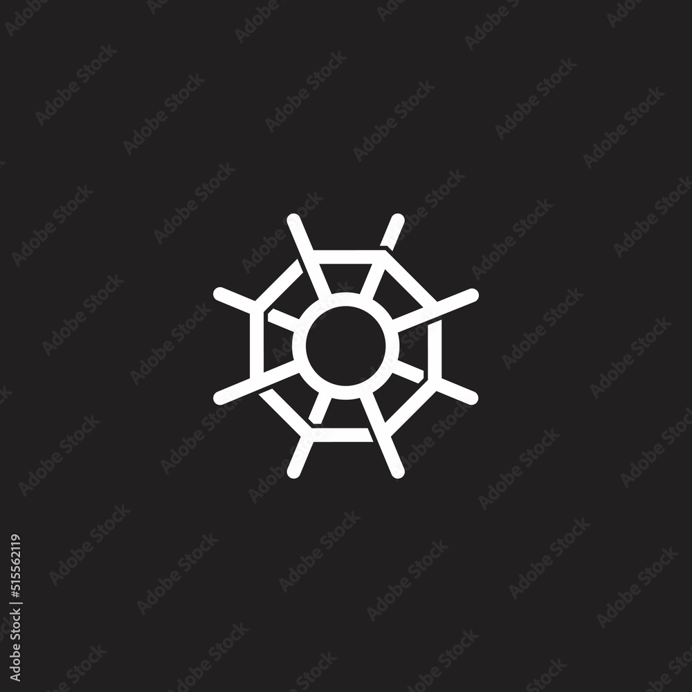 Obraz premium spider web circle swirl overlap simple logo vector