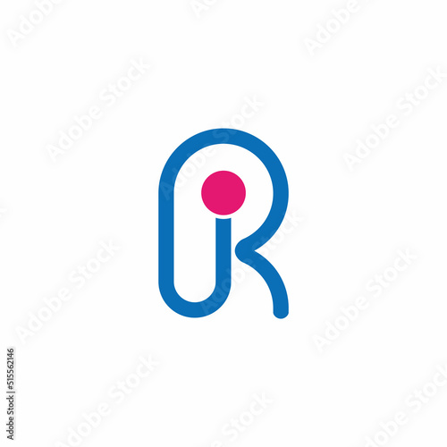 letter ir circles geometric line logo vector