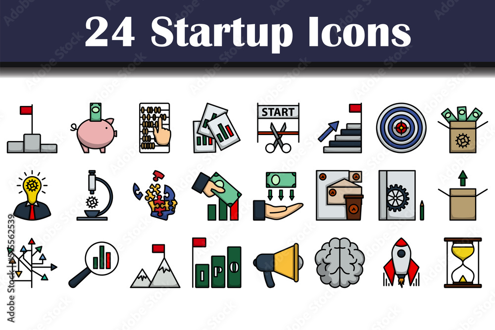 Obraz premium Startup Icon Set