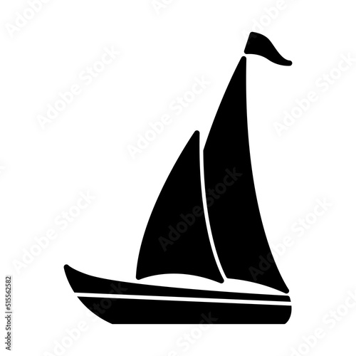Sailing boat icon vector design template.