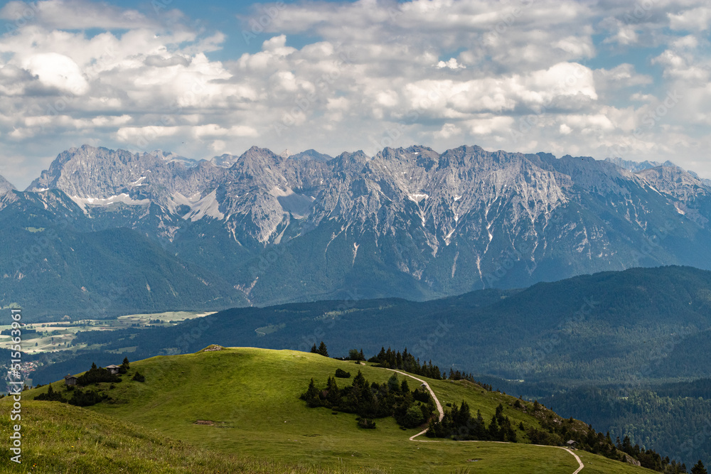 the Bavarian Alps from the summit of Wank, near Garmisch-Partenkirchen in Bavaria