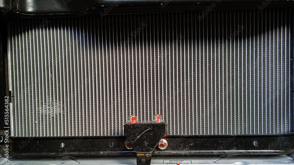 The car engine, Engine, Radiator on the car engine The car engine, Engine, Radiator on the car engine