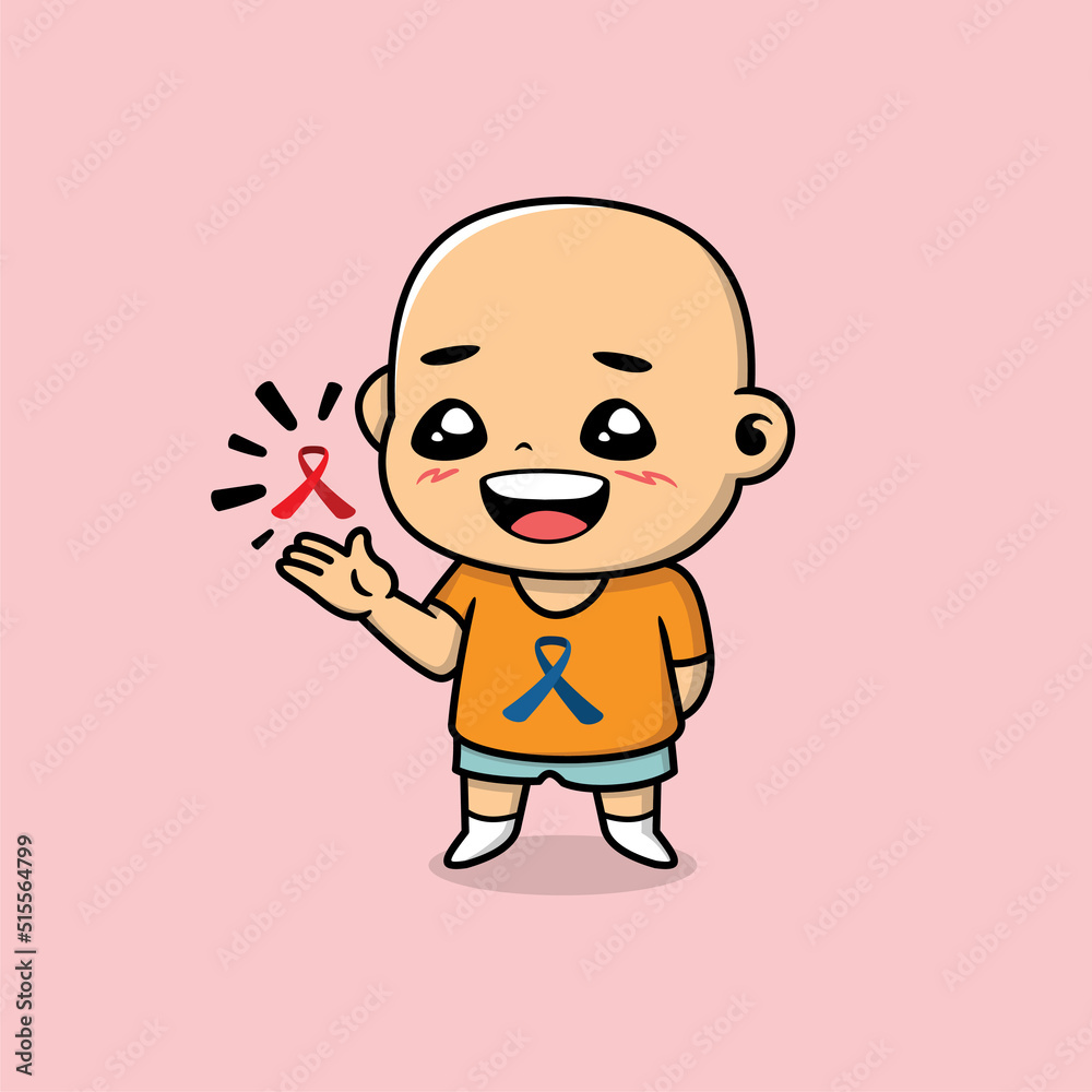 little child with cancer is giving an explanation about Childhood cancer awareness little child with cancer is giving an explanation about Childhood cancer awareness