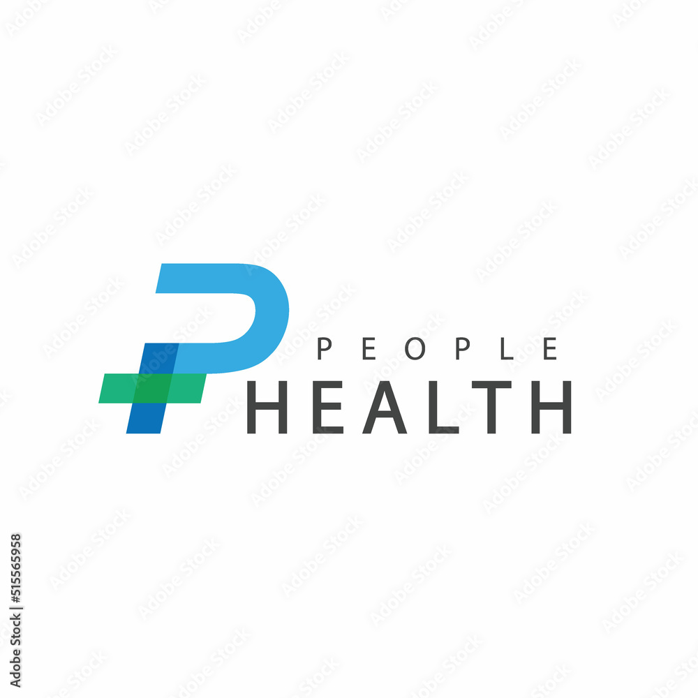 Letter P Health Care And Hospital Logo Template