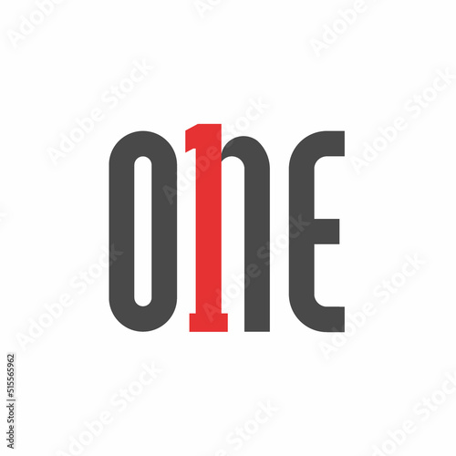 Number One Letter Logo Design Template