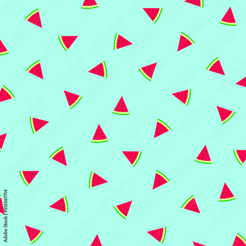 watermelon pattern for background. Seamless background with watermelon. Pieces of watermelon on background. Summer time. A simple pattern. Vector illustration. watermelon pattern for background. Seamless background with watermelon. Pieces of watermelon on background. Summer time. A simple pattern. Vector illustration.