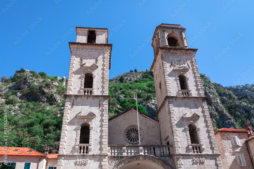  St. Tryphon Cathedral in Kotor . Saint Michael Church in Kotor Montenegro 