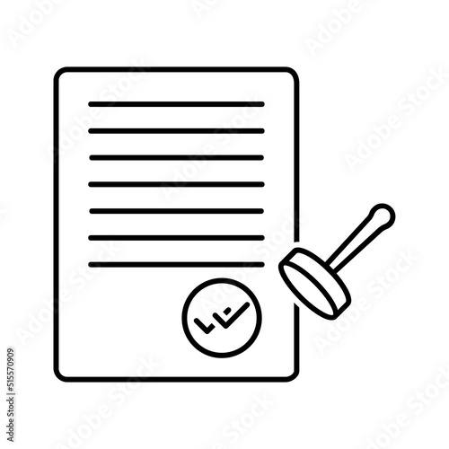 Black line icon for Validation