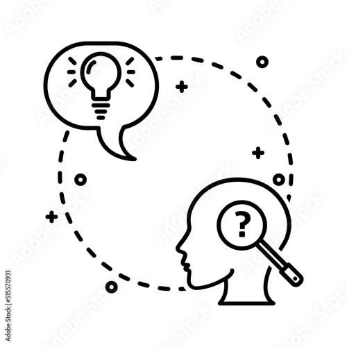 Black line icon for Curious