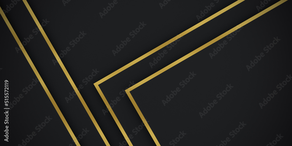 Abstract gradient premium black and golden lines geometric paper layer luxury background. 3d rendering. Abstract gradient premium black and golden lines geometric paper layer luxury background. 3d rendering.