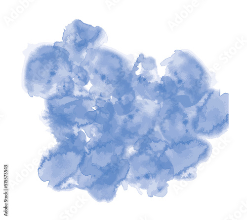 Blue watercolor illustratioin. Abstarct hand drawing design vector