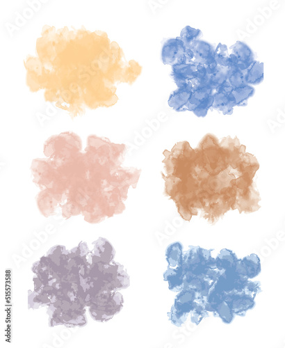 Colorful watercolor illustration set . Abstarct hand drawing design vector