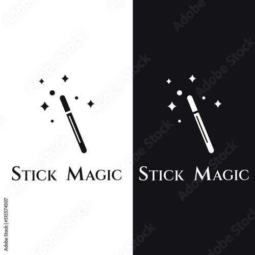magic wand icon logo vector illustration design template