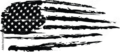 Vector Of The Distressed American Flag	
