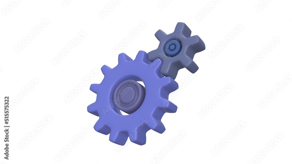 3d render. GEAR in cartoon style on white background. Well suited for a landing page, mobile app, or website. 3d render. GEAR in cartoon style on white background. Well suited for a landing page, mobile app, or website.
