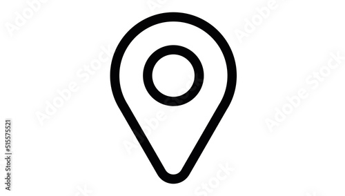 location icon, pin geotag rounded line icon vector illustration