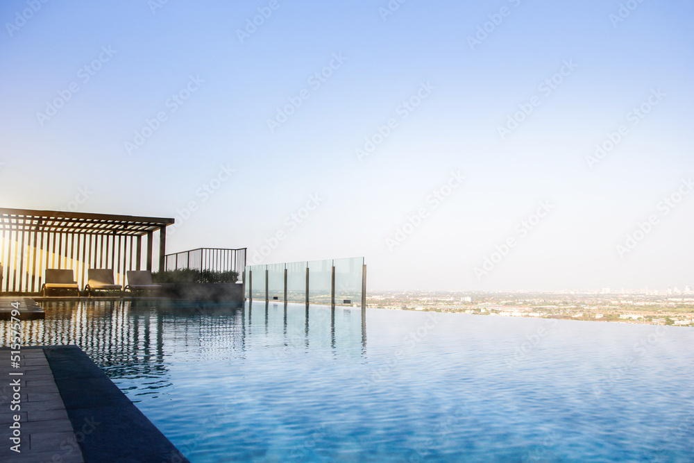 Sky swimming pool background, Cool Rooftop infinity pool background ...