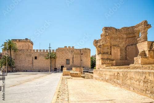 Palace Altamira with ancient ruins in the streets of Elche - Spain photo