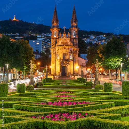 Church and Gardens in Avenue of Sao Gualter in Guimaraes, Portugal. photo