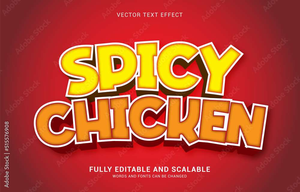 editable text effect, Spicy Chicken style editable text effect, Spicy Chicken style