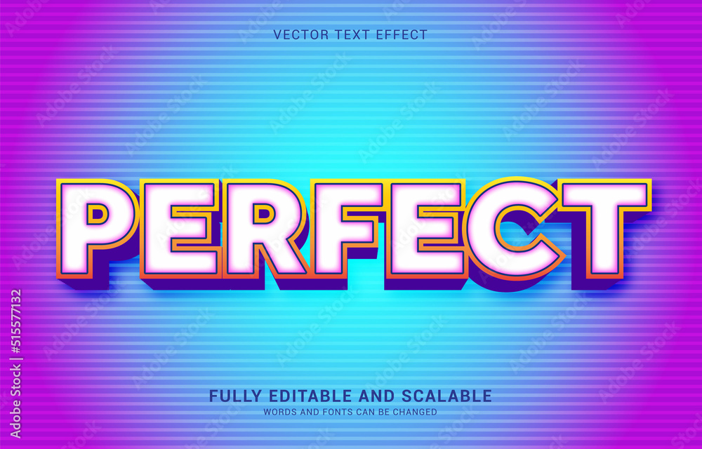 editable text effect, Perfect style