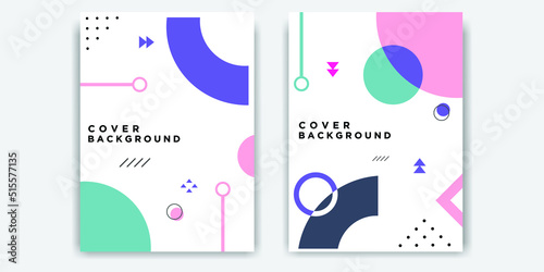 Abstract geometric memphis layout design background