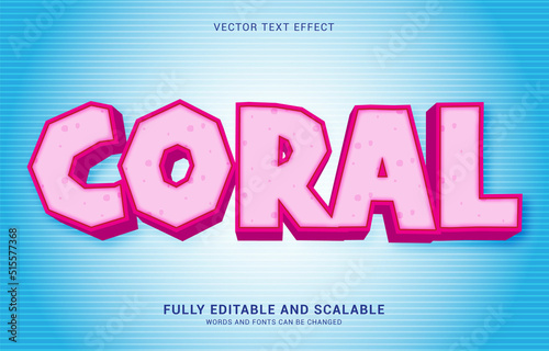 editable text effect, Coral style