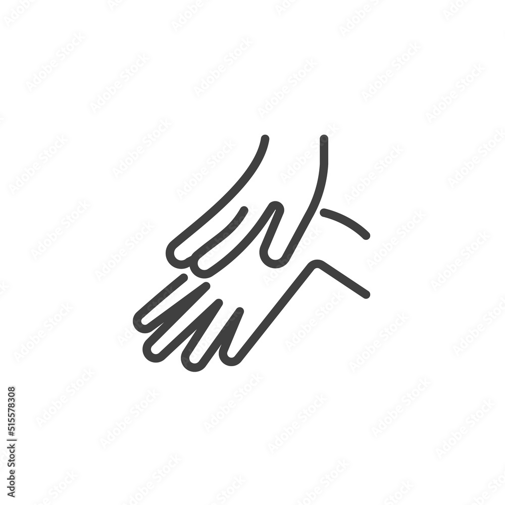 Hand cream applying line icon Hand cream applying line icon