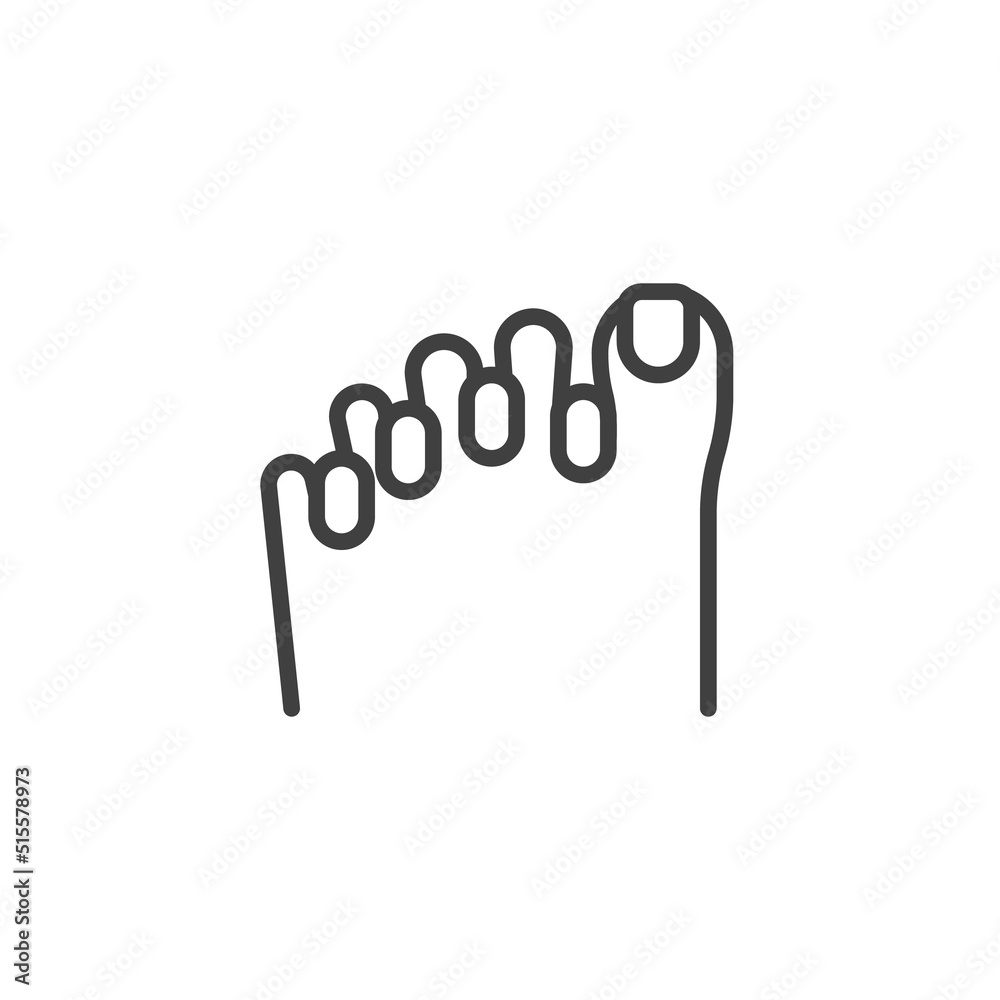 Pedicure fingers line icon