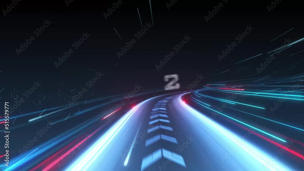 5-second countdown video footage with a sense of speed