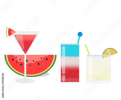 Refreshing summer cocktail and mocktail