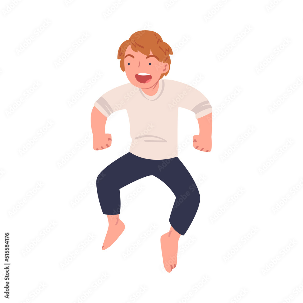 Noisy Little Boy Having Fun Playing and Fooling Around Vector Illustration Noisy Little Boy Having Fun Playing and Fooling Around Vector Illustration