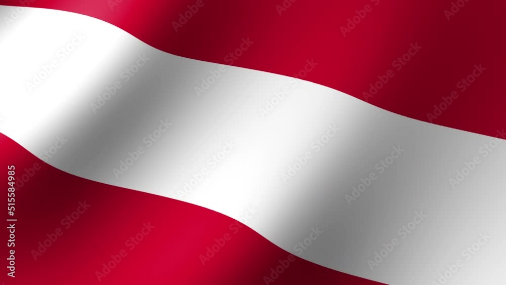 The flag of Austria is fluttering in the wind. Seamless Animation 3d The flag of Austria is fluttering in the wind. Seamless Animation 3d