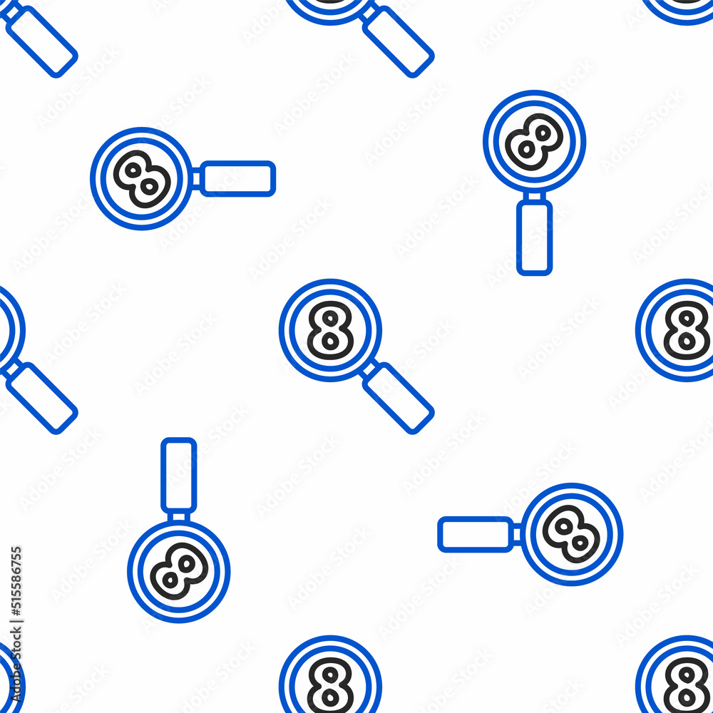 Line Search 8 March icon isolated seamless pattern on white background. Magnifying glass sign. International Happy Women Day. Colorful outline concept. Vector Line Search 8 March icon isolated seamless pattern on white background. Magnifying glass sign. International Happy Women Day. Colorful outline concept. Vector