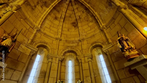 Establisher view of San Pedro da Mezquita church's ceiling apse interior photo