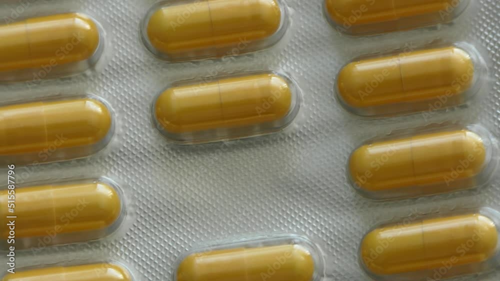 medical pills in package close-up