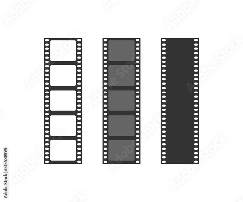 Cinema strip templates icon. Film roll 35mm symbol. Sign slide film frame vector.
