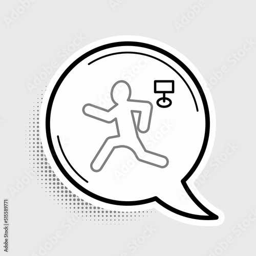 Line Murder icon isolated on grey background. Body, bleeding, corpse, bleeding icon. Concept of crime scene. Colorful outline concept. Vector