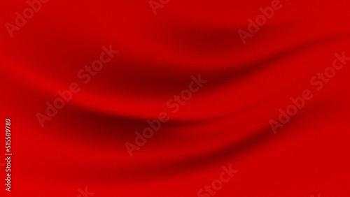 red background abstract cloth or liquid waves illustration of wavy folds of silk texture satin or velvet material or red luxurious background or wallpaper design of elegant curves red material photo