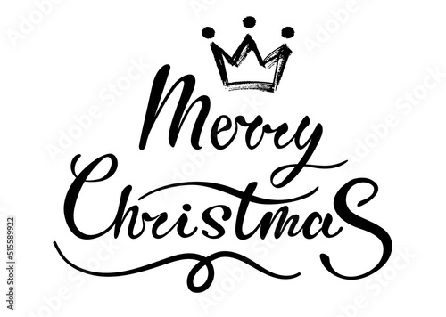 Merry Christmas hand drawn lettering